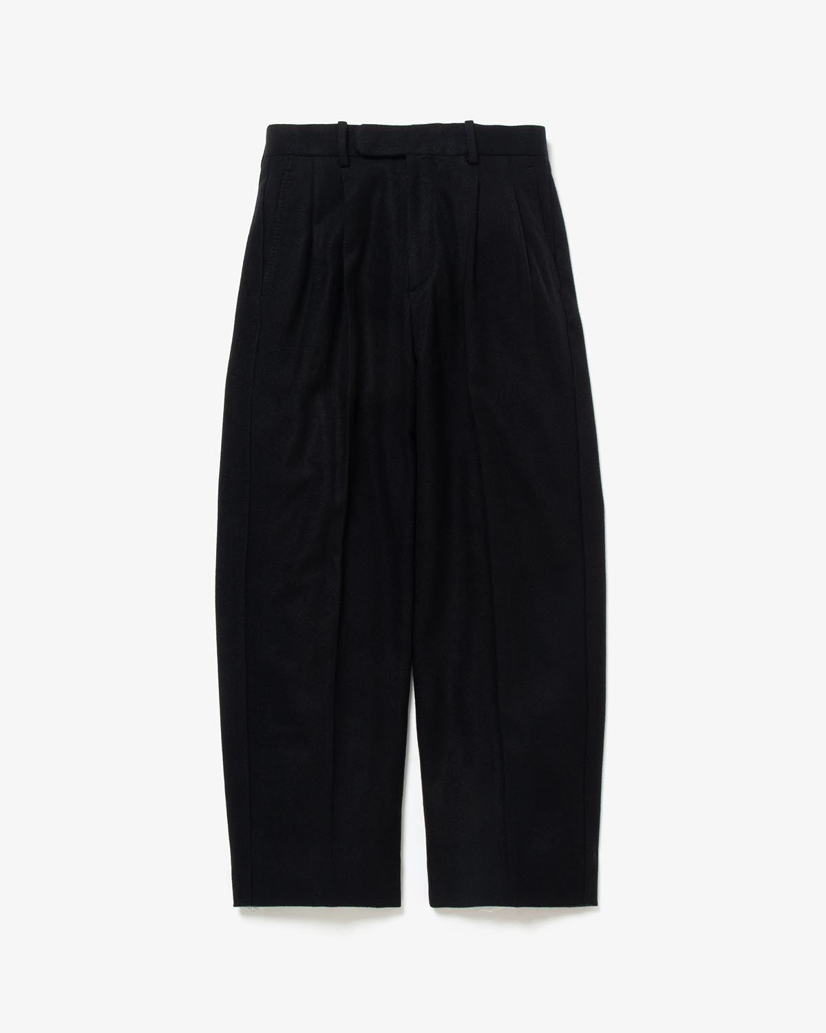 CASHMERE LIGHT FLANNEL WIDE TAPERED TROUSERS