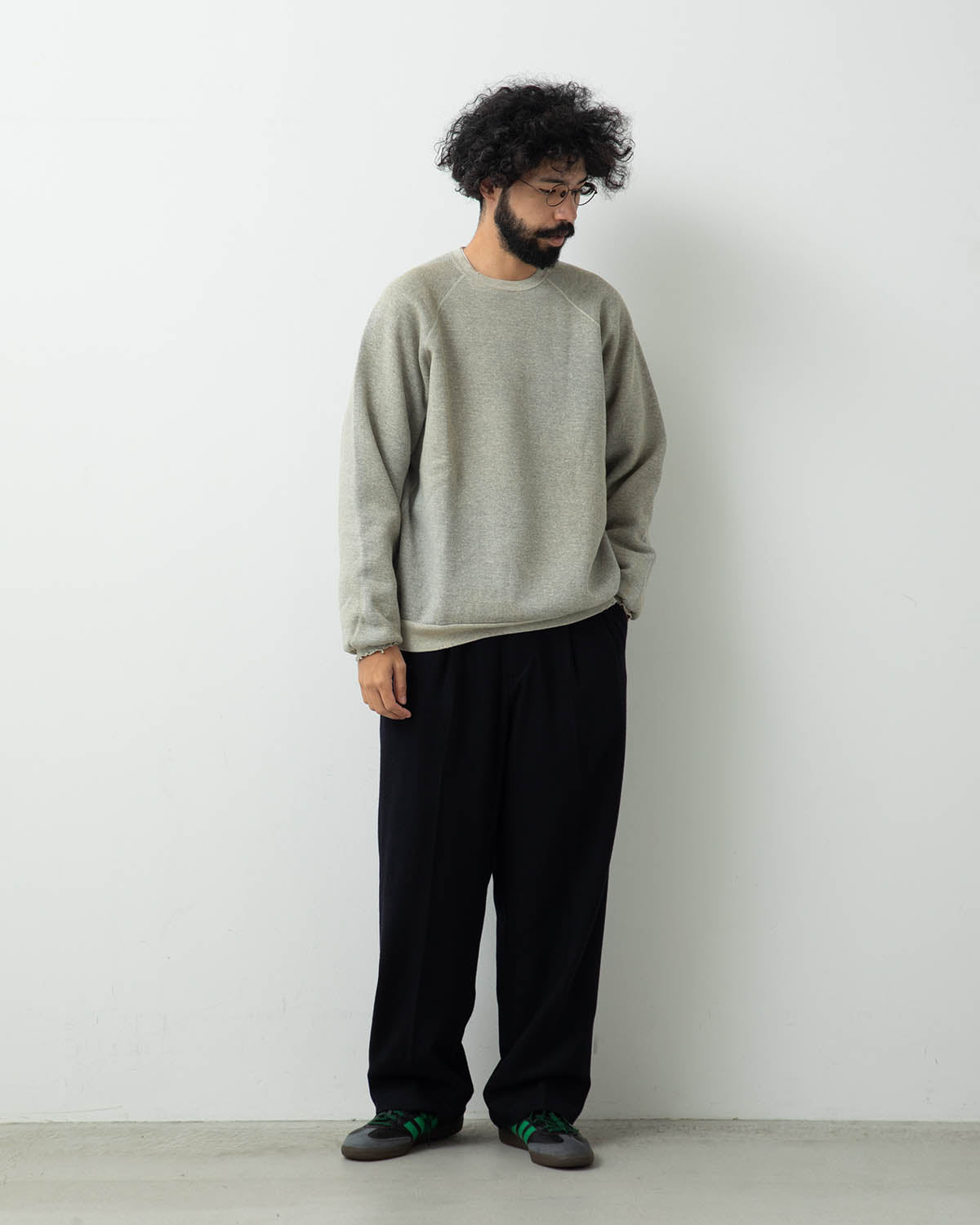 CASHMERE LIGHT FLANNEL WIDE TAPERED TROUSERS