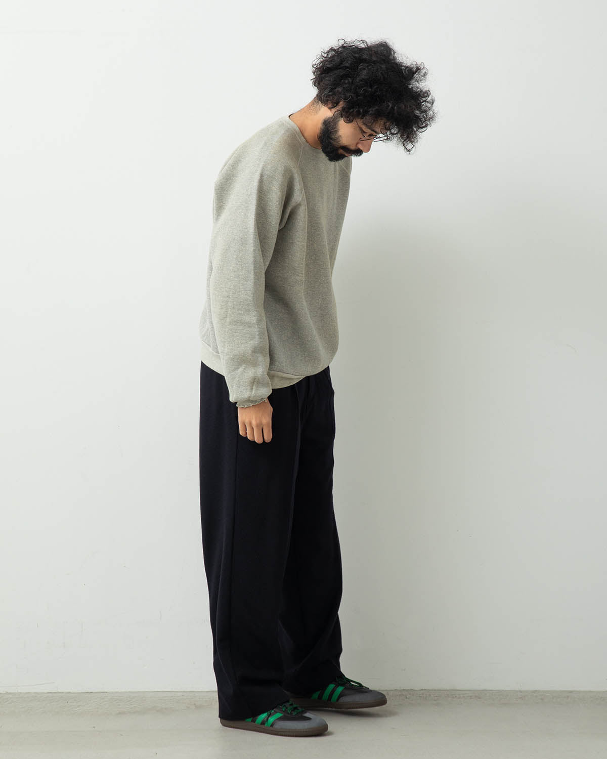 CASHMERE LIGHT FLANNEL WIDE TAPERED TROUSERS