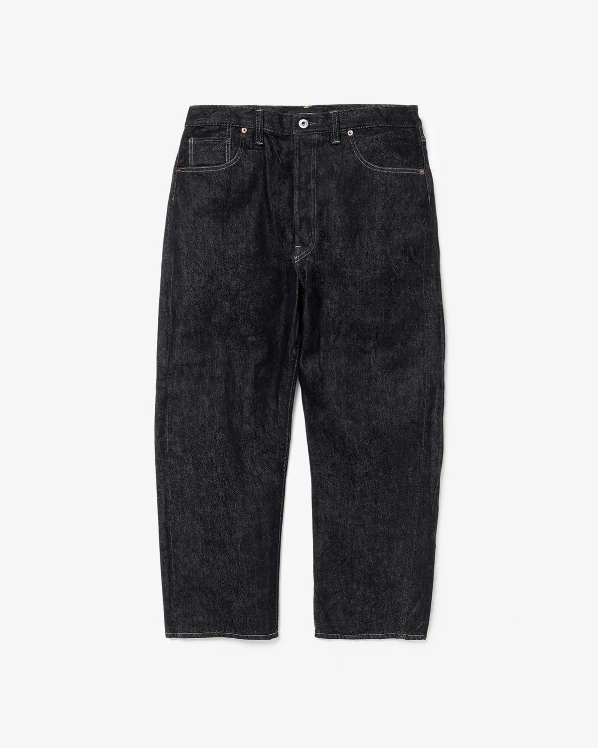 WASHED DENIM WIDE PANTS