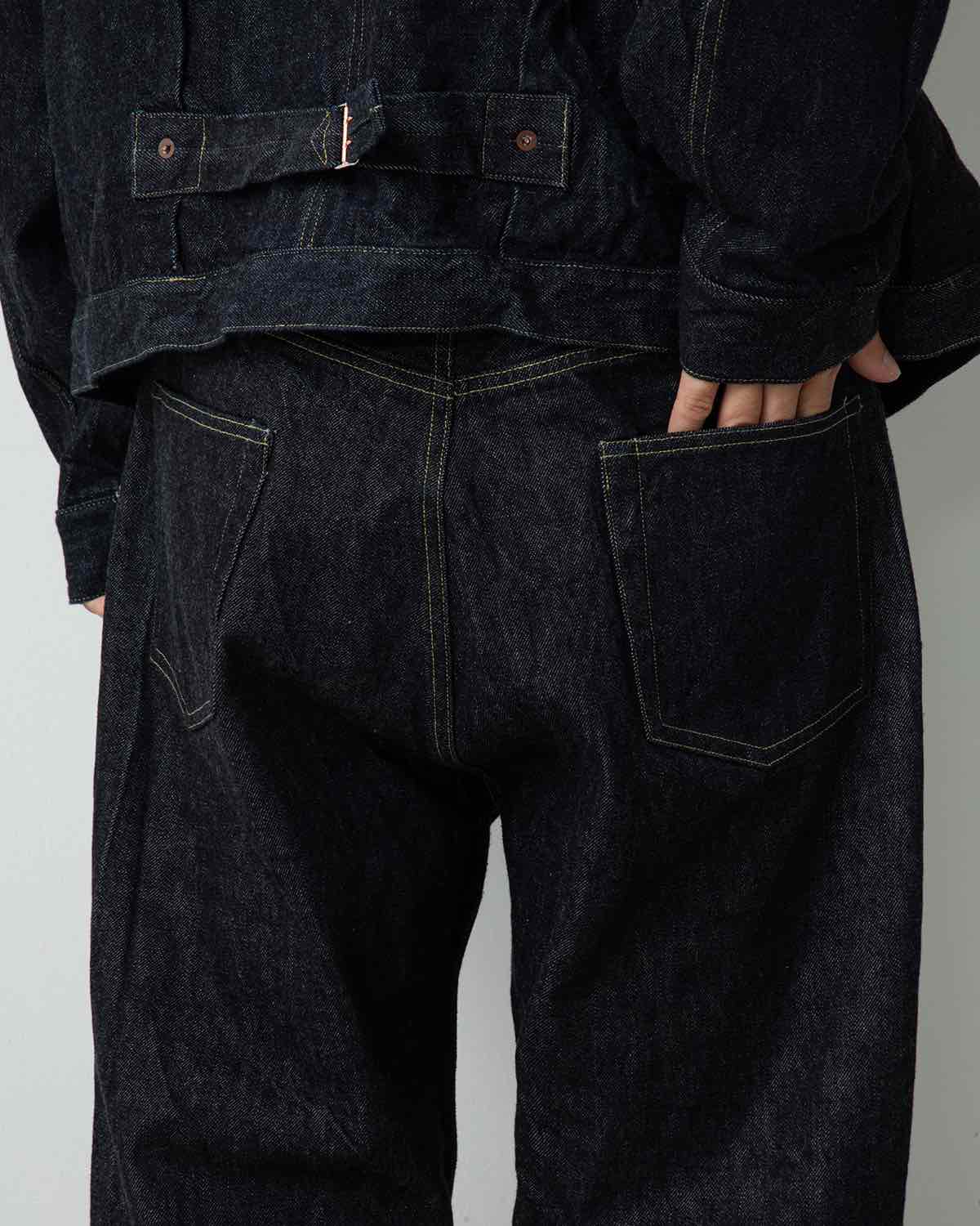 WASHED DENIM WIDE PANTS