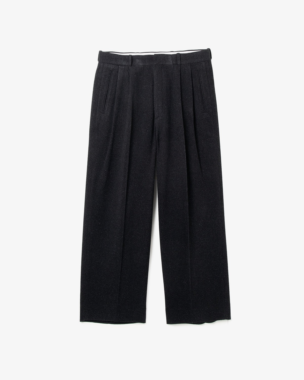 SILK CASHMERE TWEED WIDE TROUSERS