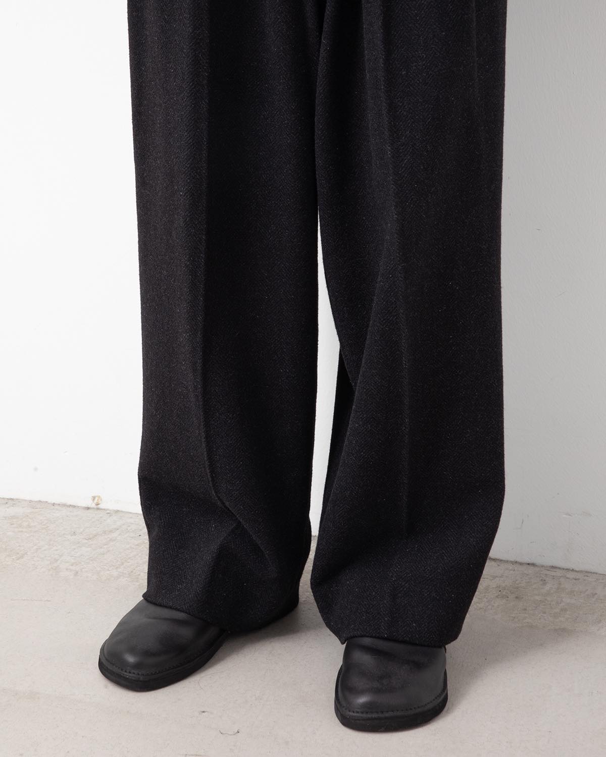 SILK CASHMERE TWEED WIDE TROUSERS