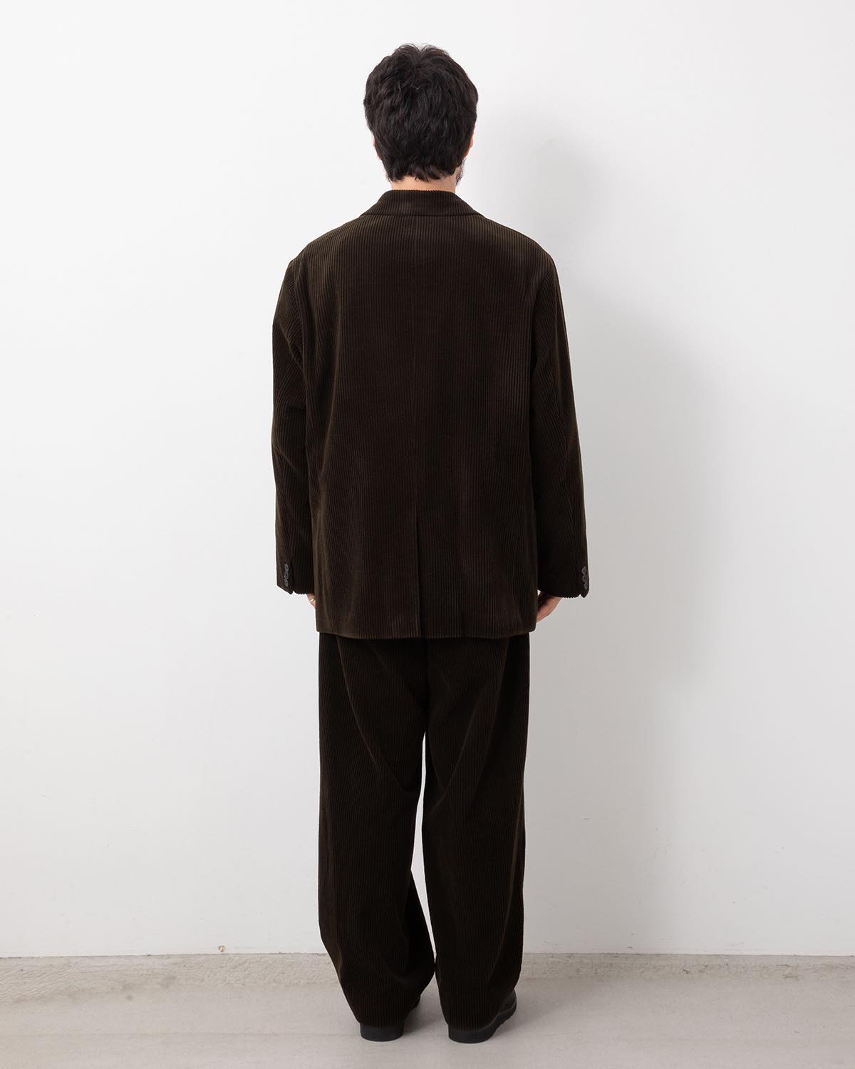 WOOL CORDUROY WIDE TAPERED TROUSERS