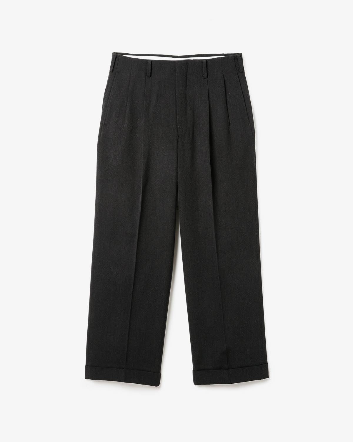 WOOL WIDE TAPERED TROUSERS