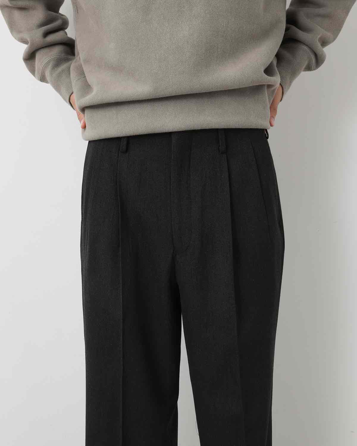 WOOL WIDE TAPERED TROUSERS