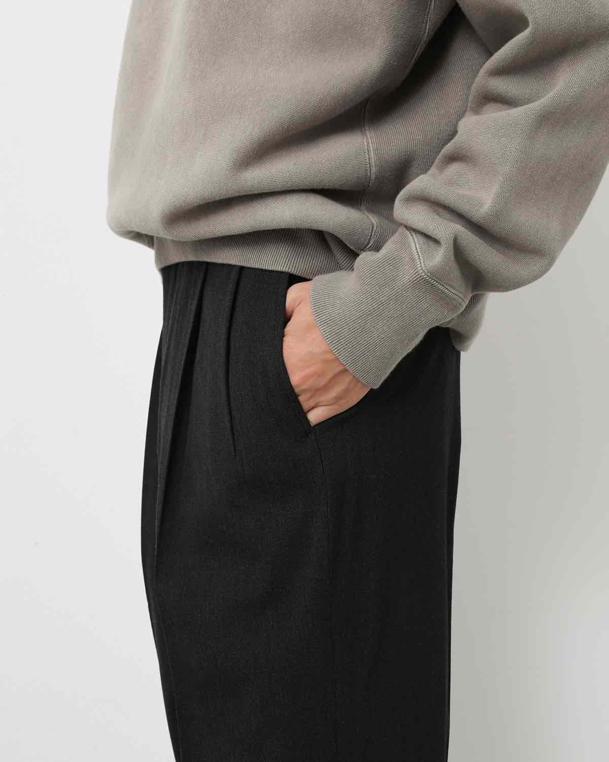 WOOL WIDE TAPERED TROUSERS