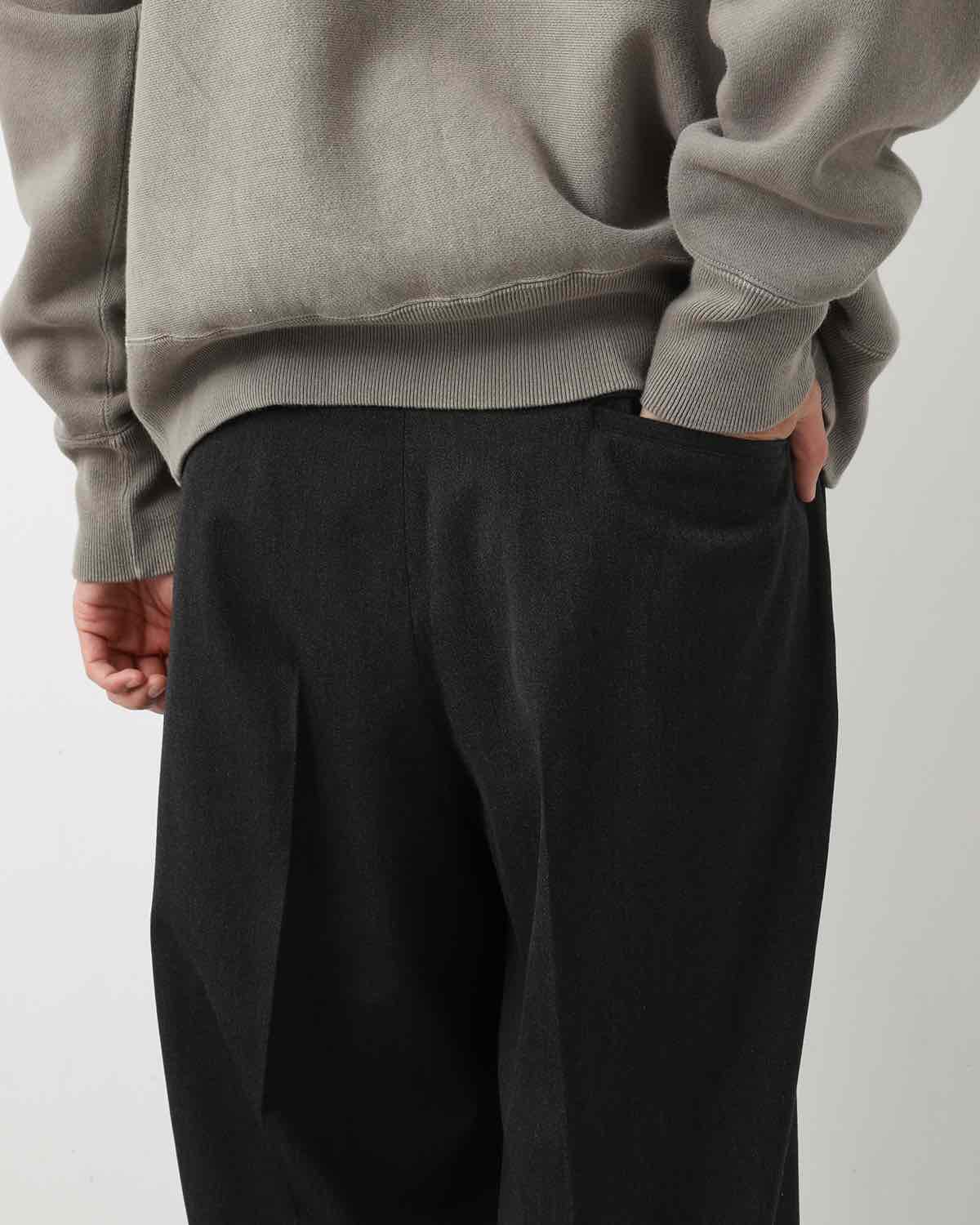WOOL WIDE TAPERED TROUSERS
