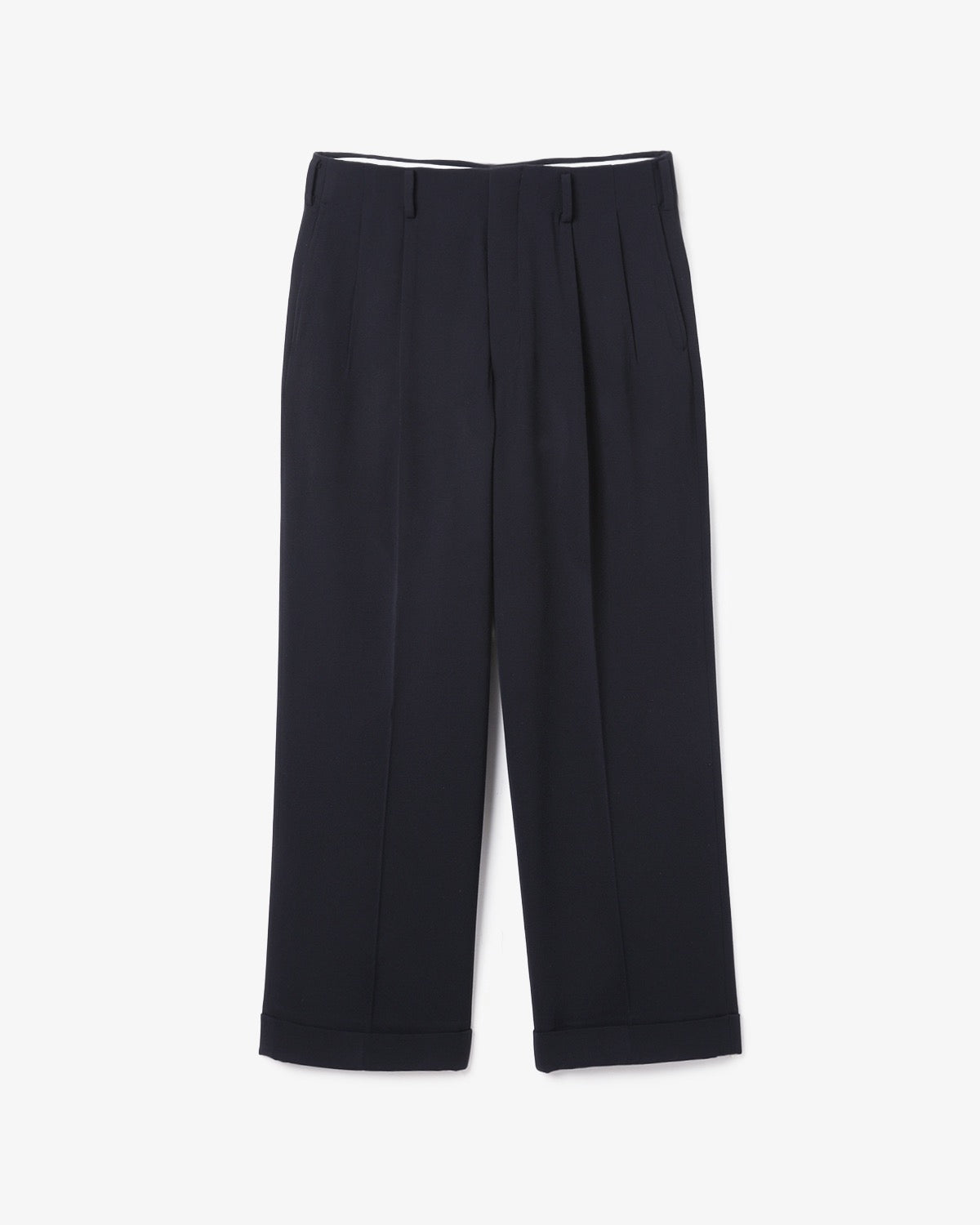 WOOL WIDE TAPERED TROUSERS