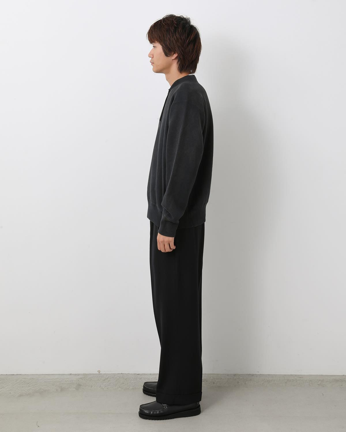 WOOL WIDE TAPERED TROUSERS