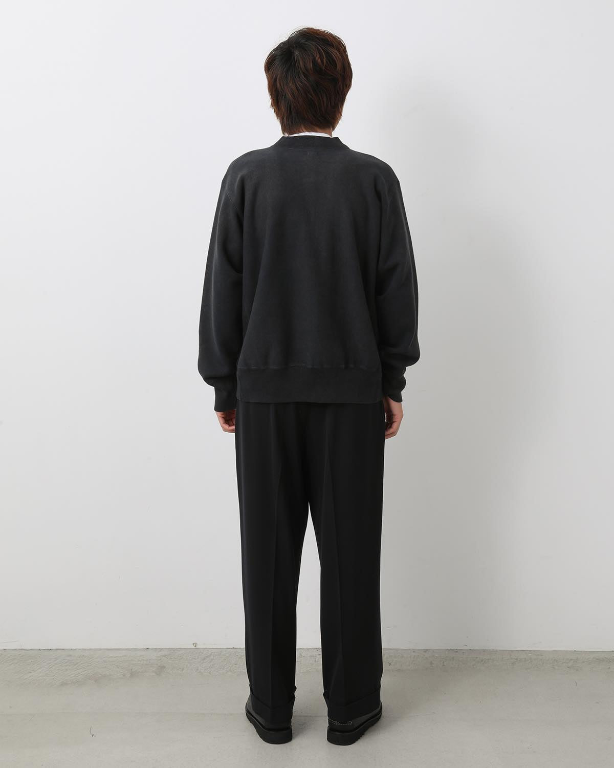 WOOL WIDE TAPERED TROUSERS