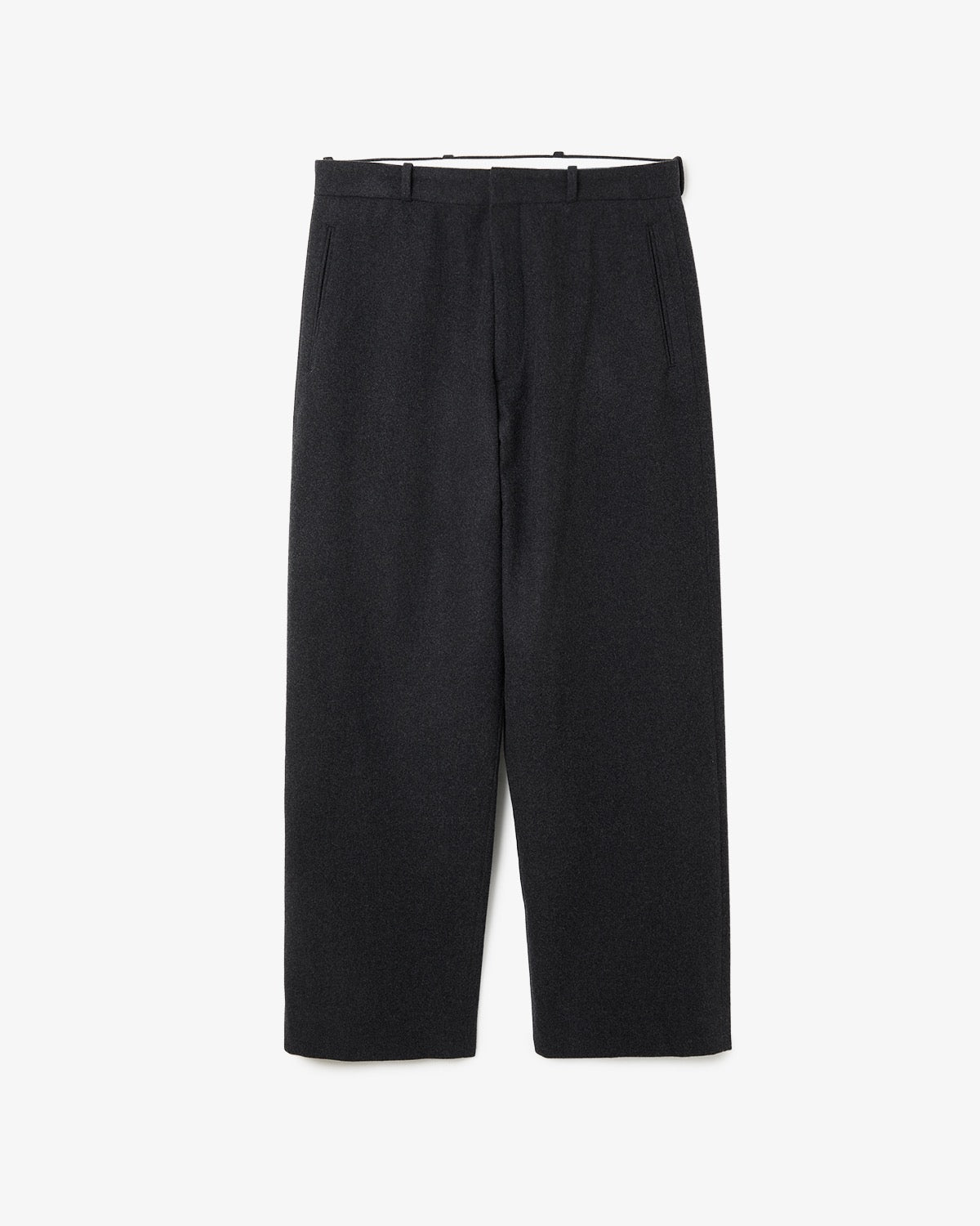 WOOL FLANNEL WIDE TROUSERS