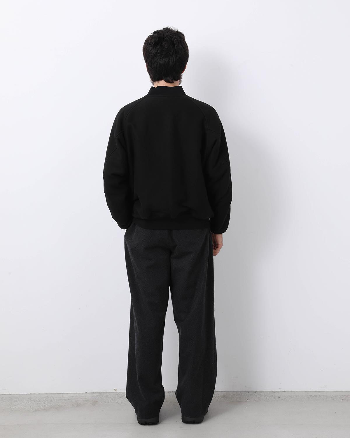 WOOL FLANNEL WIDE TROUSERS