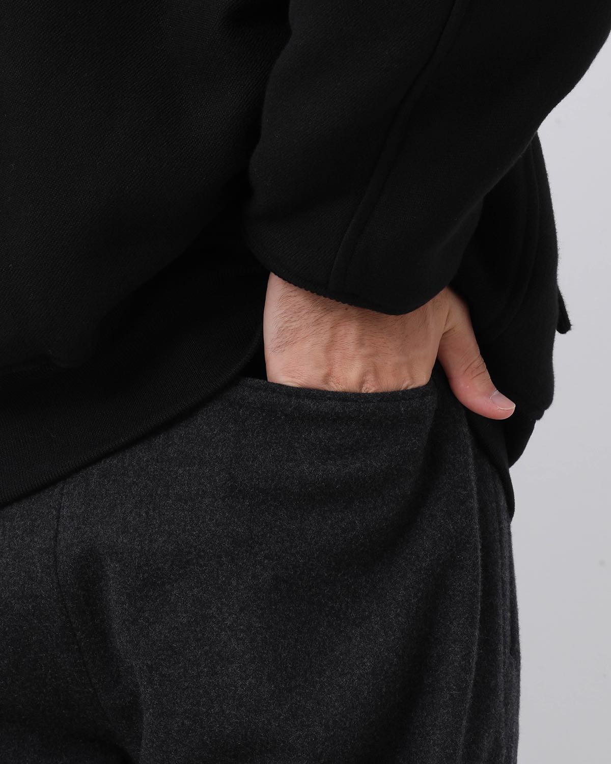 WOOL FLANNEL WIDE TROUSERS