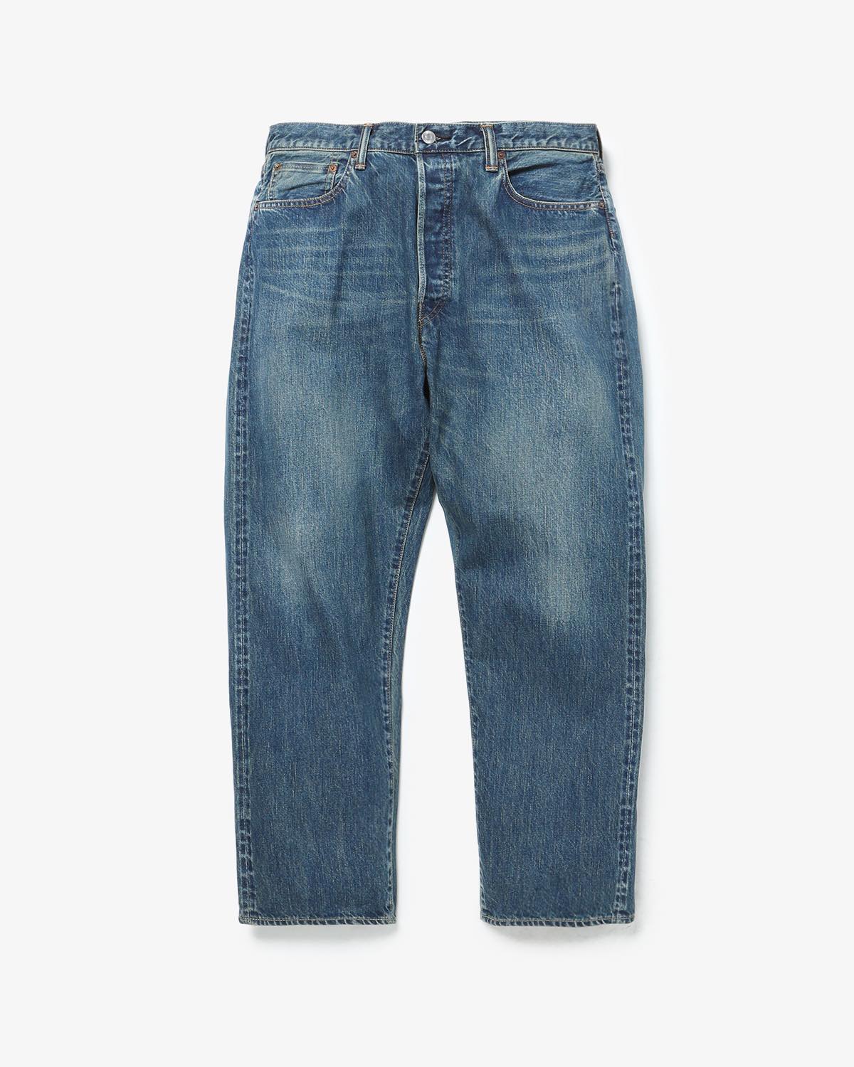 WASHED DENIM WIDE PANTS