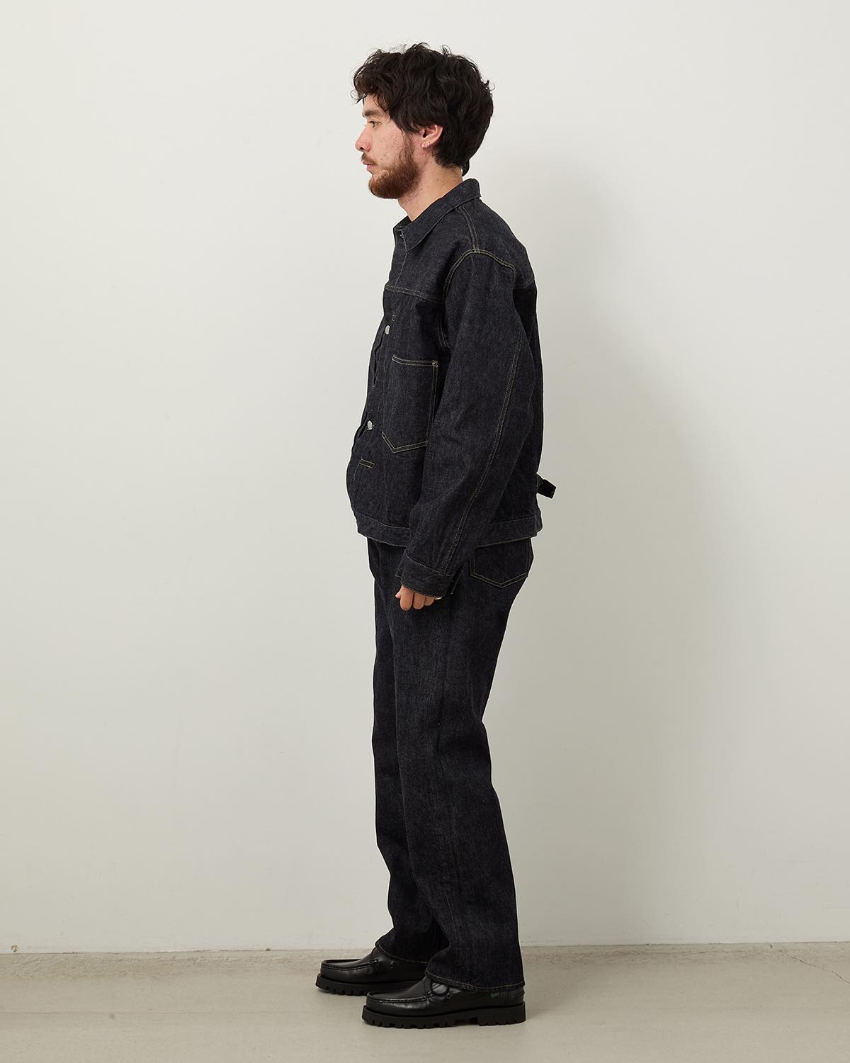 WASHED DENIM WIDE PANTS