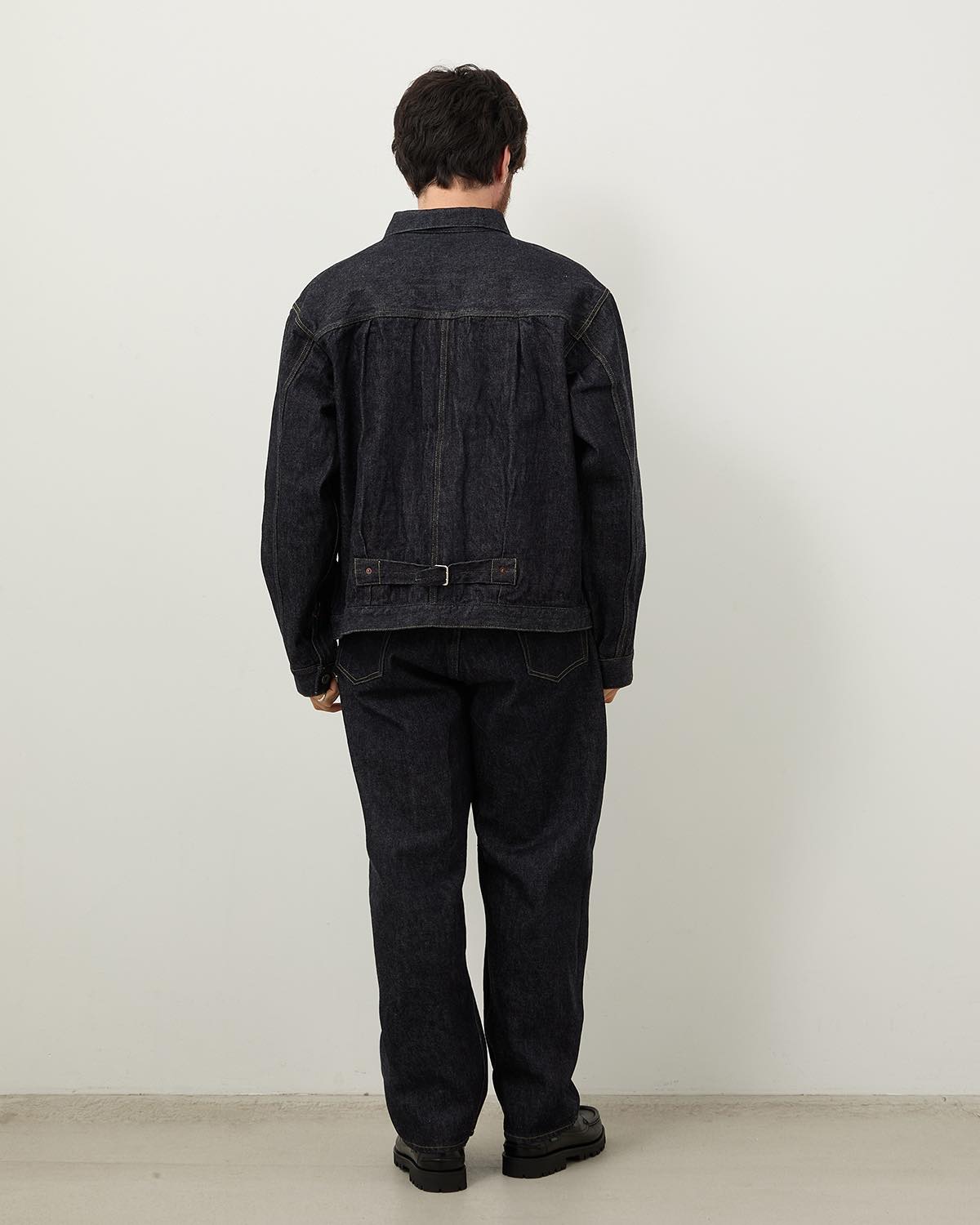 WASHED DENIM WIDE PANTS