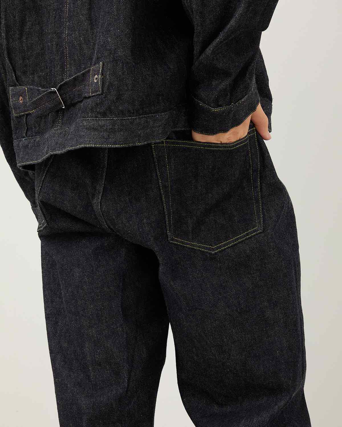 WASHED DENIM WIDE PANTS