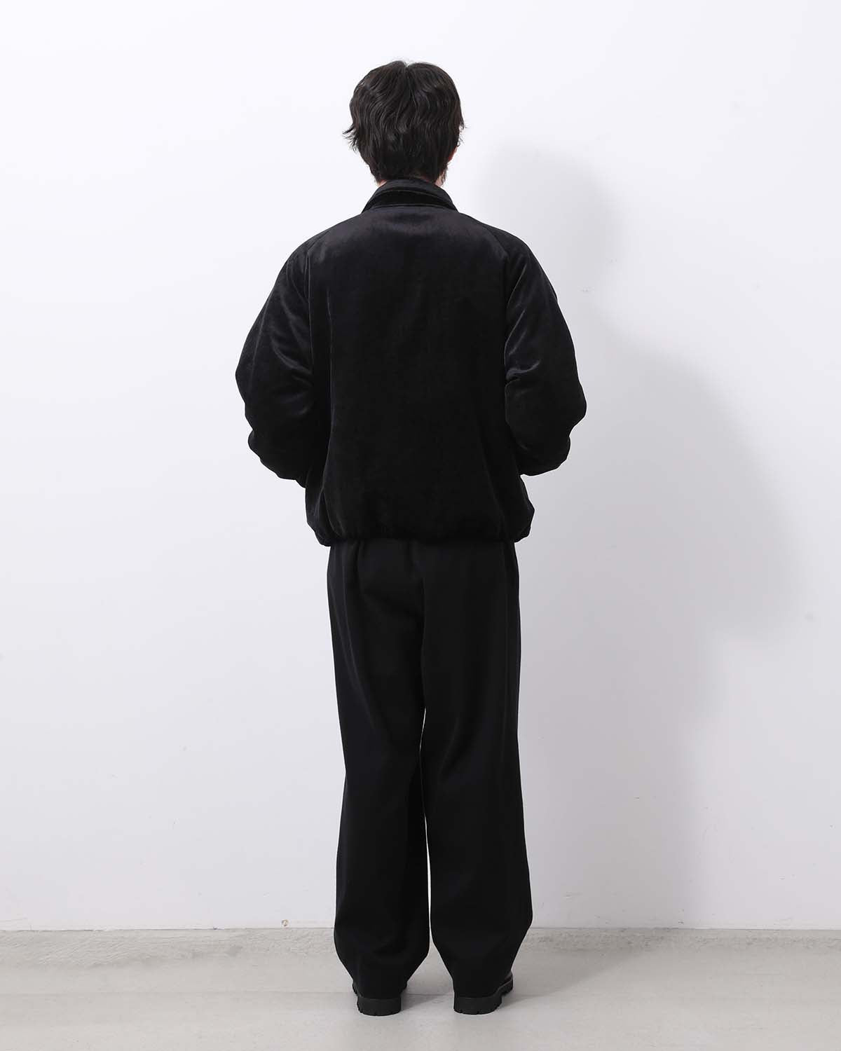 COTTON SILK TWILL WIDE TROUSERS