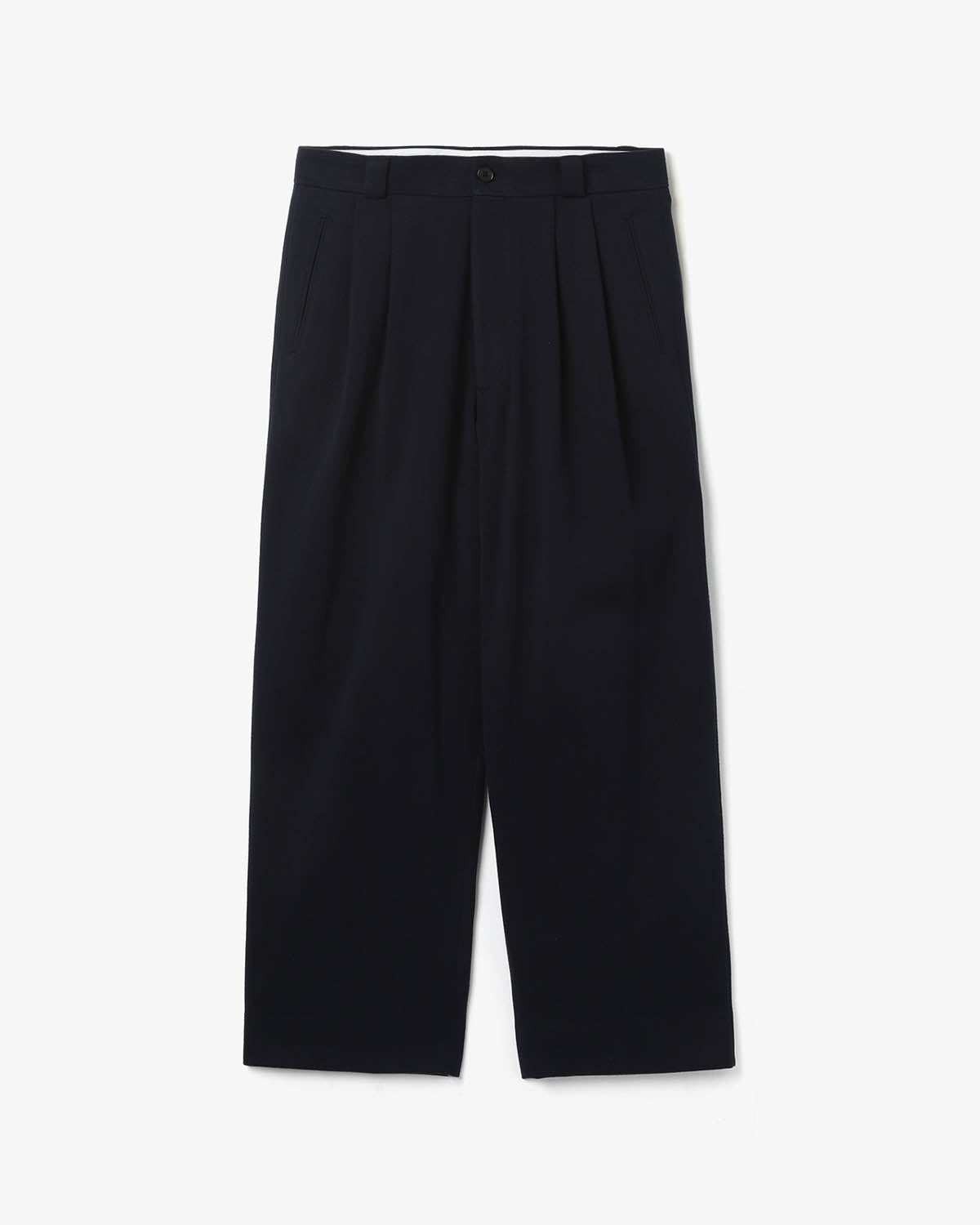 COTTON SILK TWILL WIDE TROUSERS