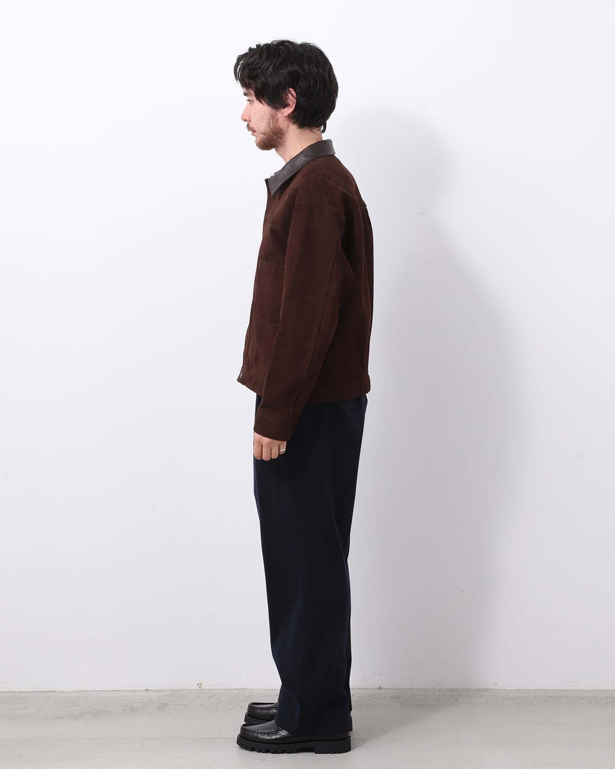 COTTON SILK TWILL WIDE TROUSERS