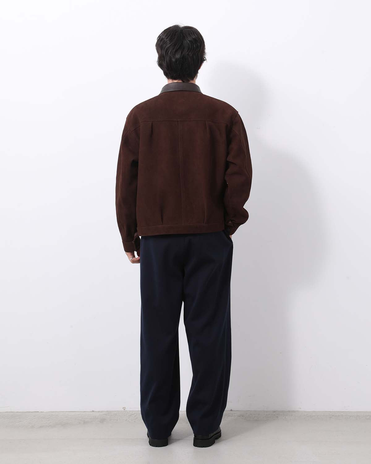 COTTON SILK TWILL WIDE TROUSERS