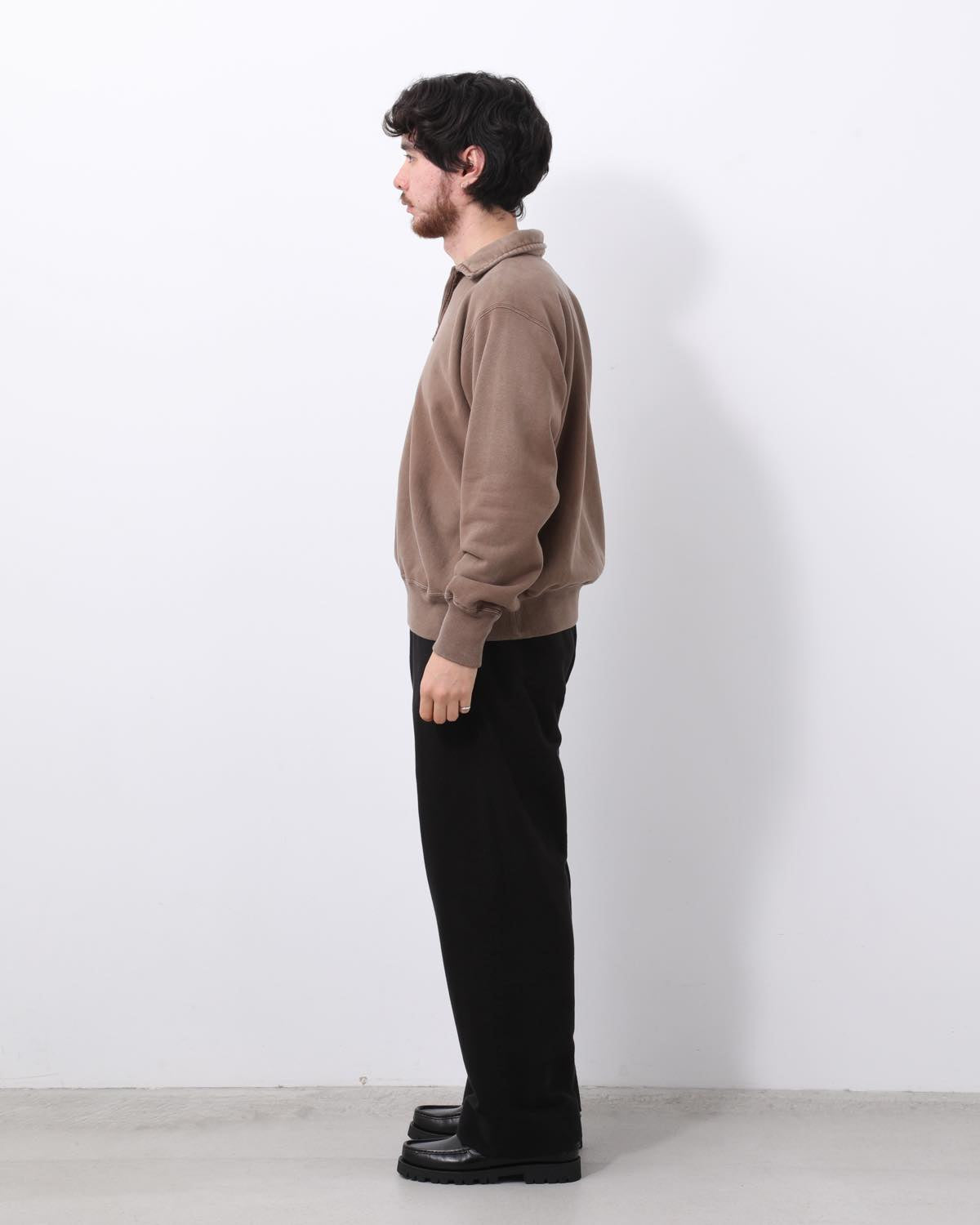 VINTAGE COTTON SILK MOLESKIN WIDE TAPERED TROUSERS