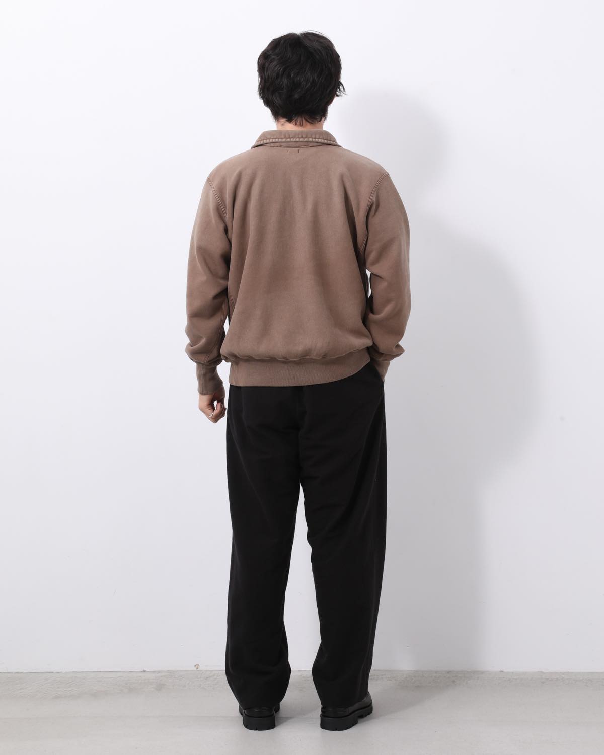 VINTAGE COTTON SILK MOLESKIN WIDE TAPERED TROUSERS