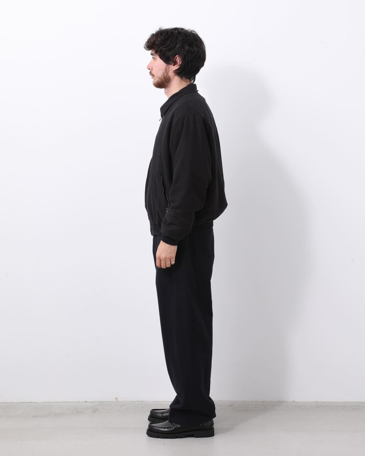 VINTAGE COTTON SILK MOLESKIN WIDE TAPERED TROUSERS