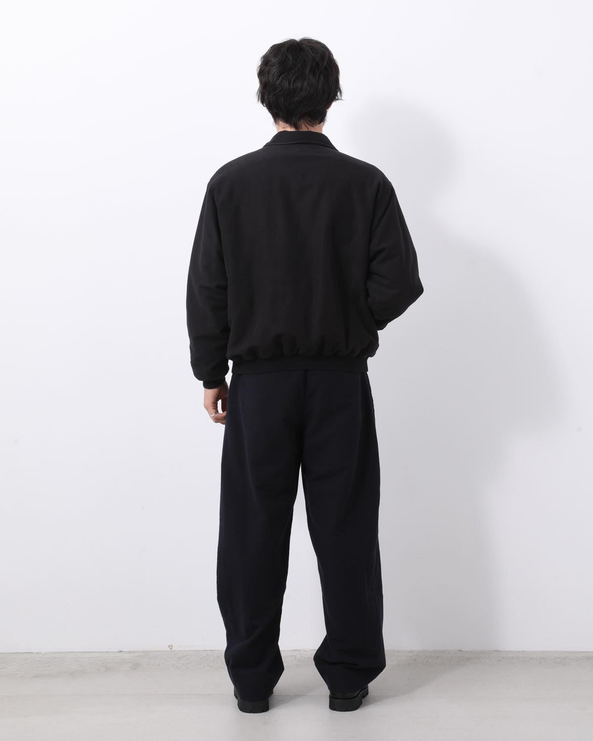 VINTAGE COTTON SILK MOLESKIN WIDE TAPERED TROUSERS