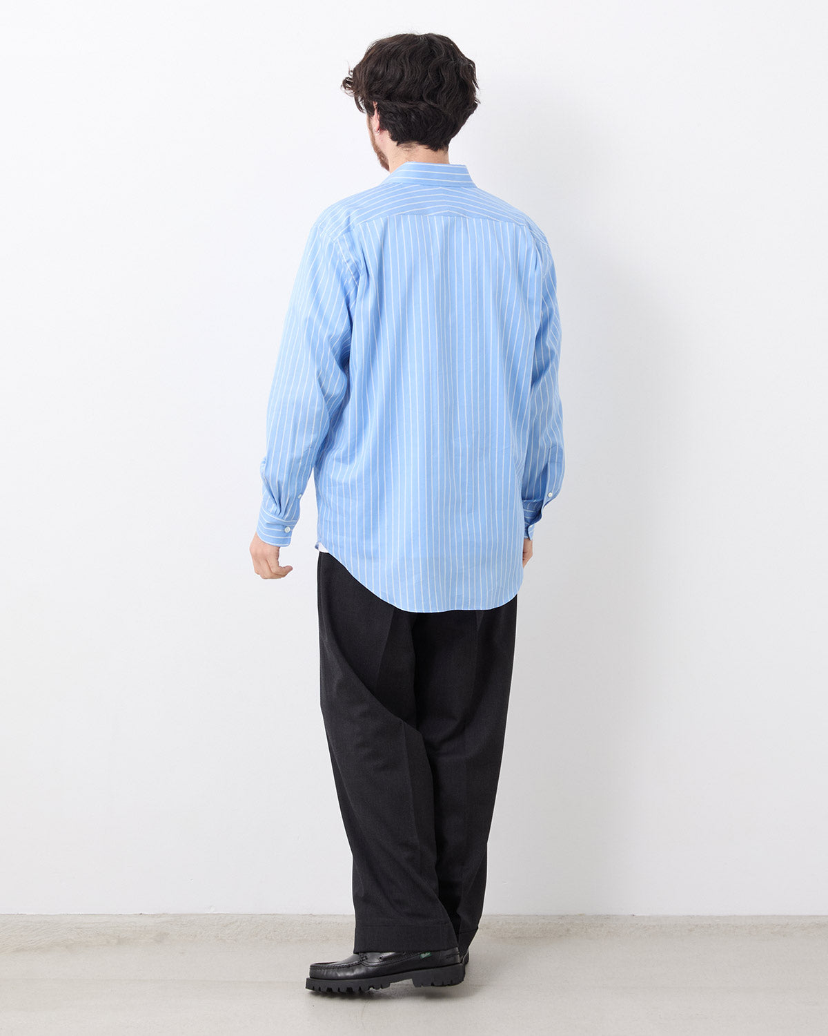 WOOL WIDE TAPERED TROUSERS