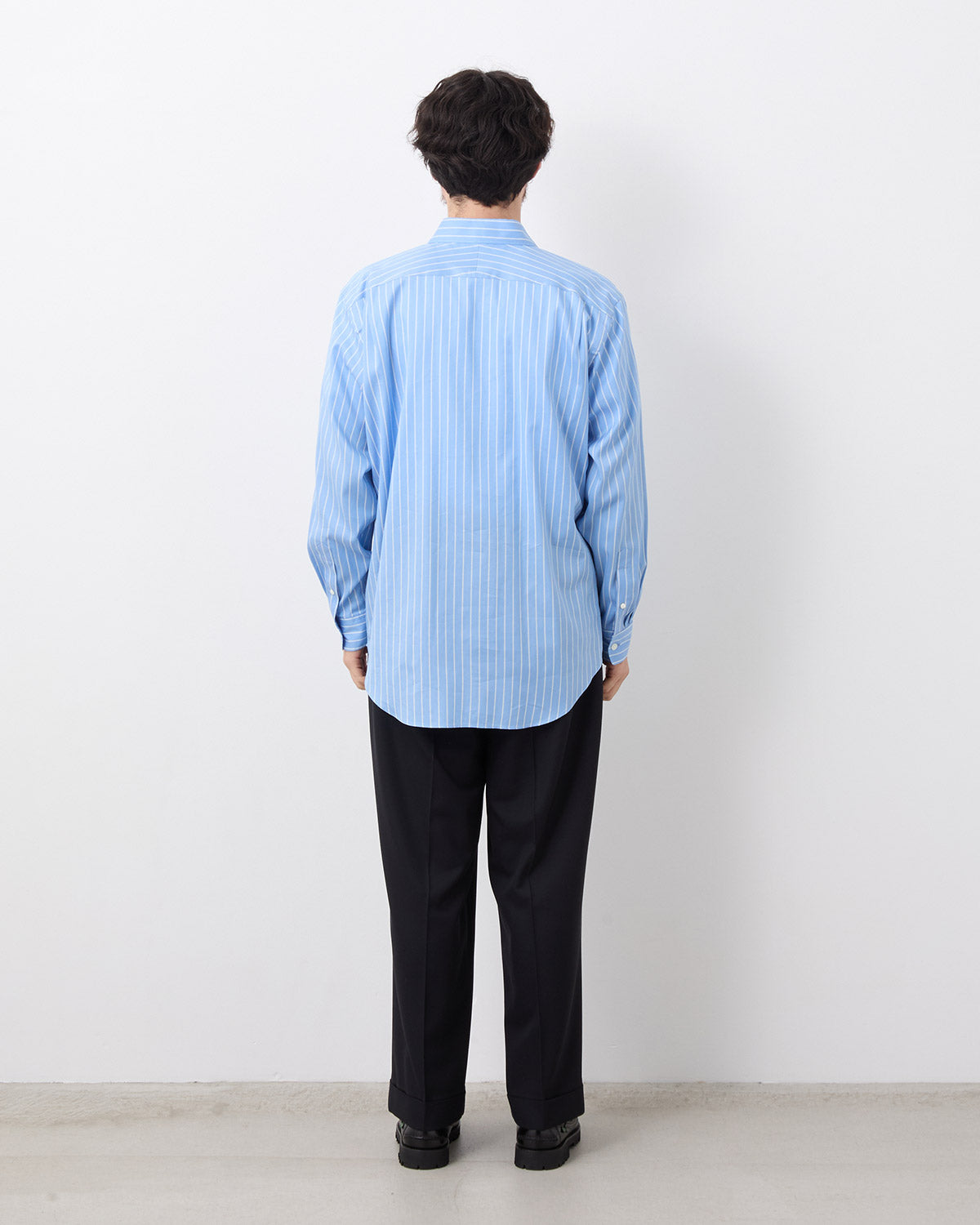 WOOL WIDE TAPERED TROUSERS