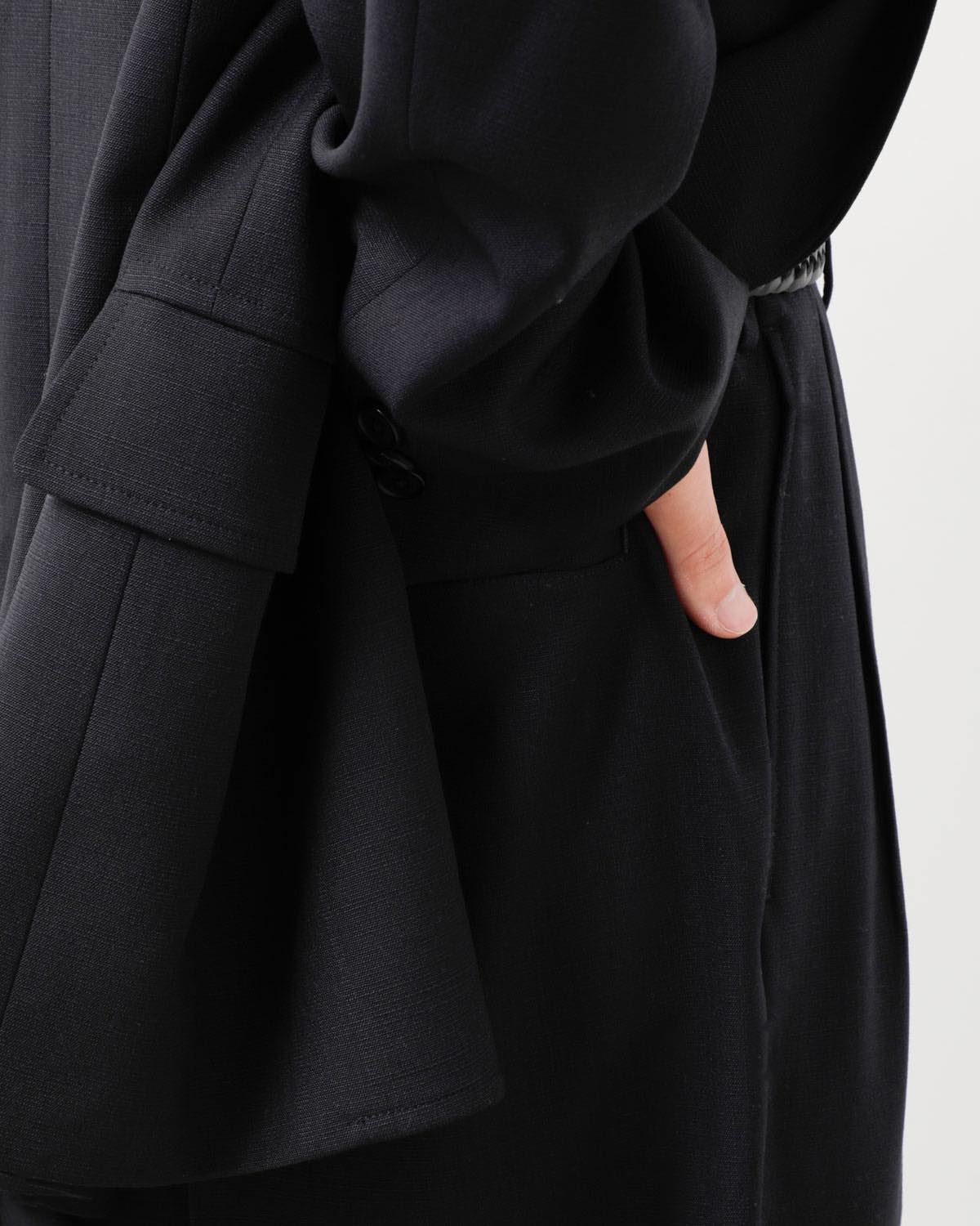 SLUB WOOL TAPERED TROUSERS