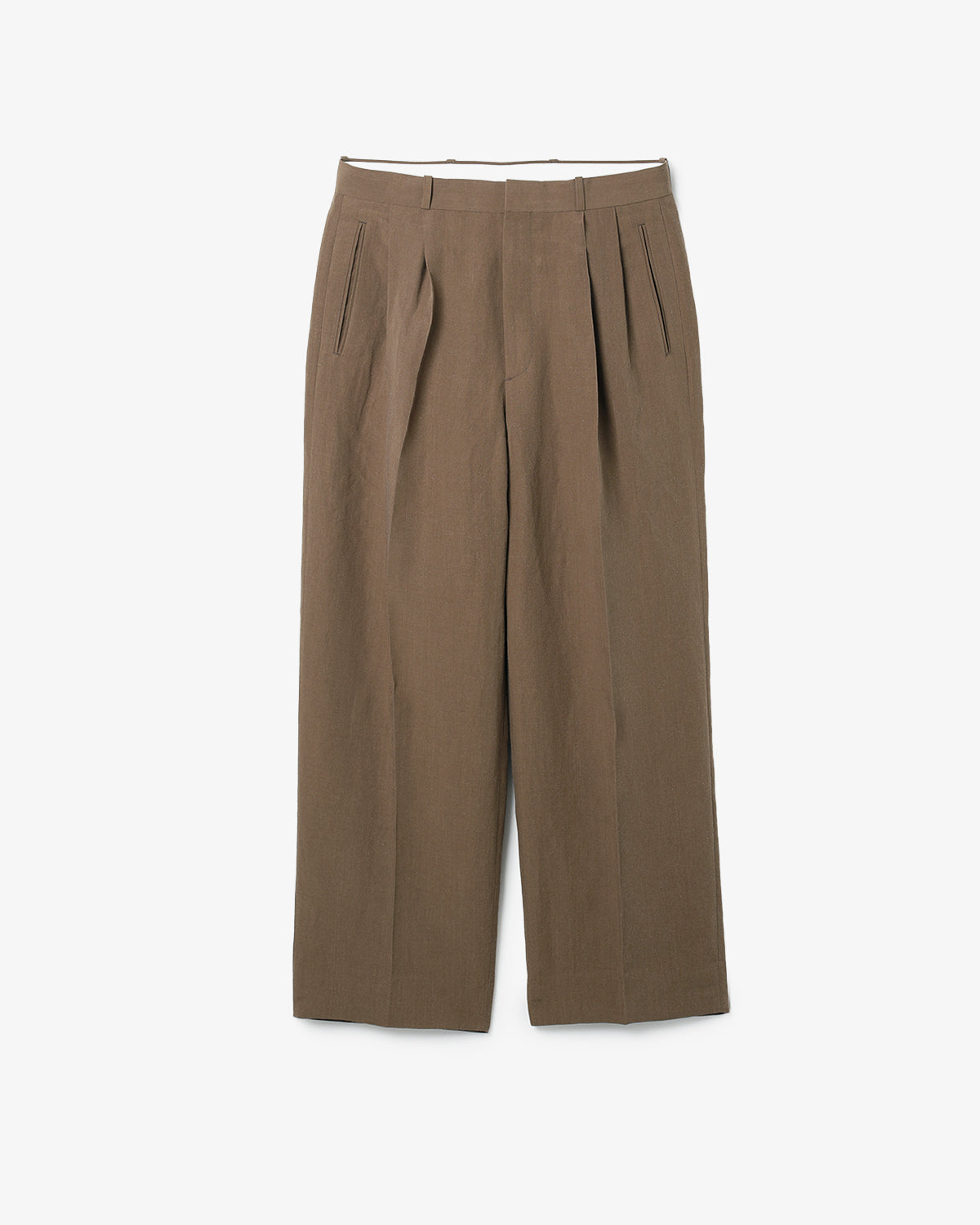 LINEN RAYON WIDE TROUSERS