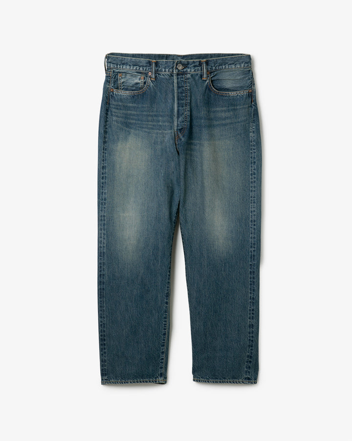 WASHED DENIM WIDE PANTS
