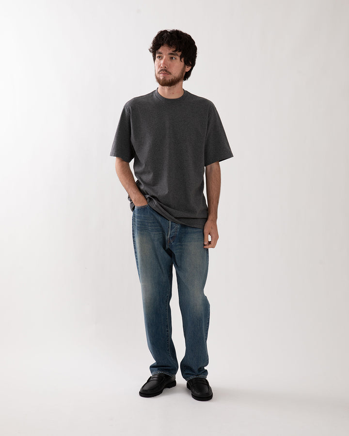 WASHED DENIM WIDE PANTS