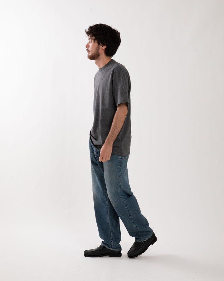 WASHED DENIM WIDE PANTS