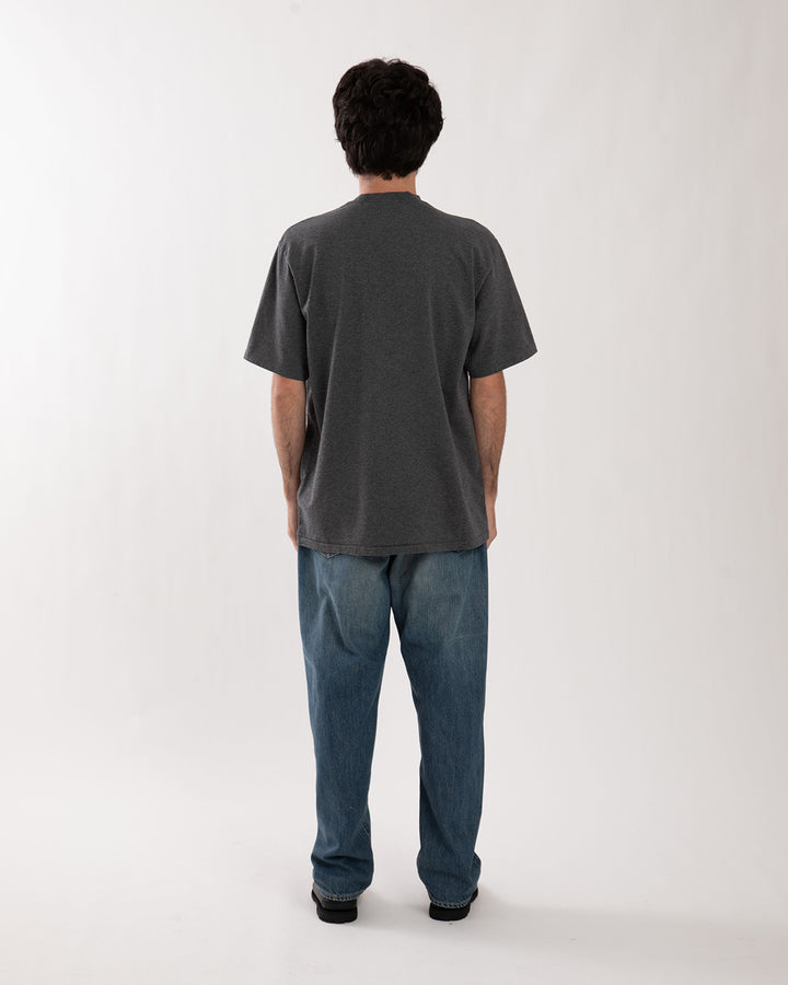 WASHED DENIM WIDE PANTS