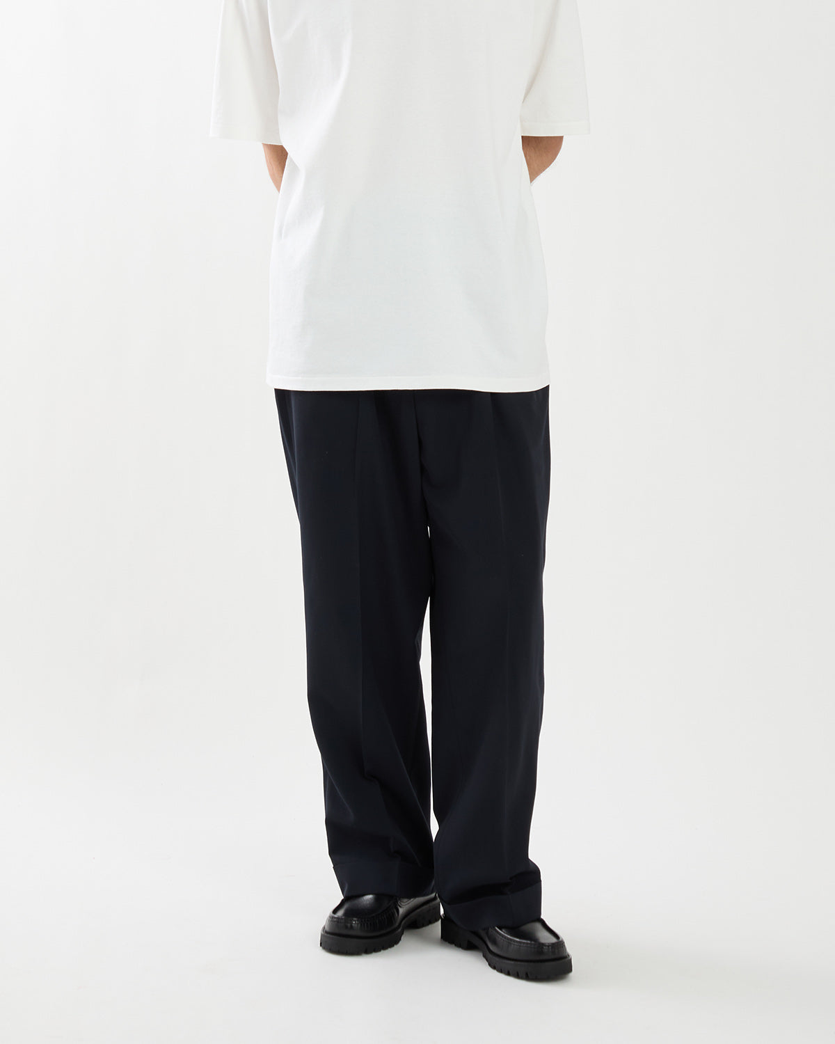 WOOL RAYON WIDE TROUSERS