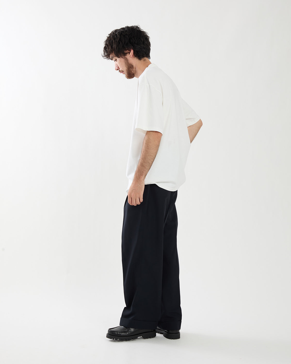 WOOL RAYON WIDE TROUSERS