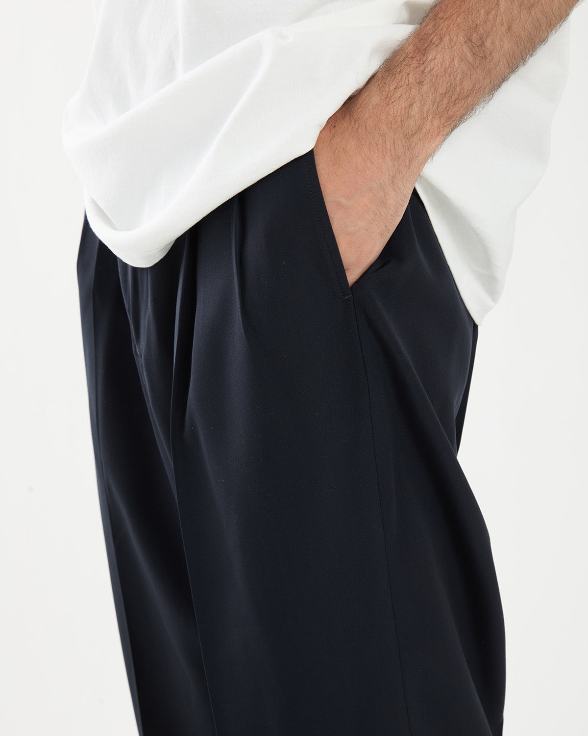 WOOL RAYON WIDE TROUSERS
