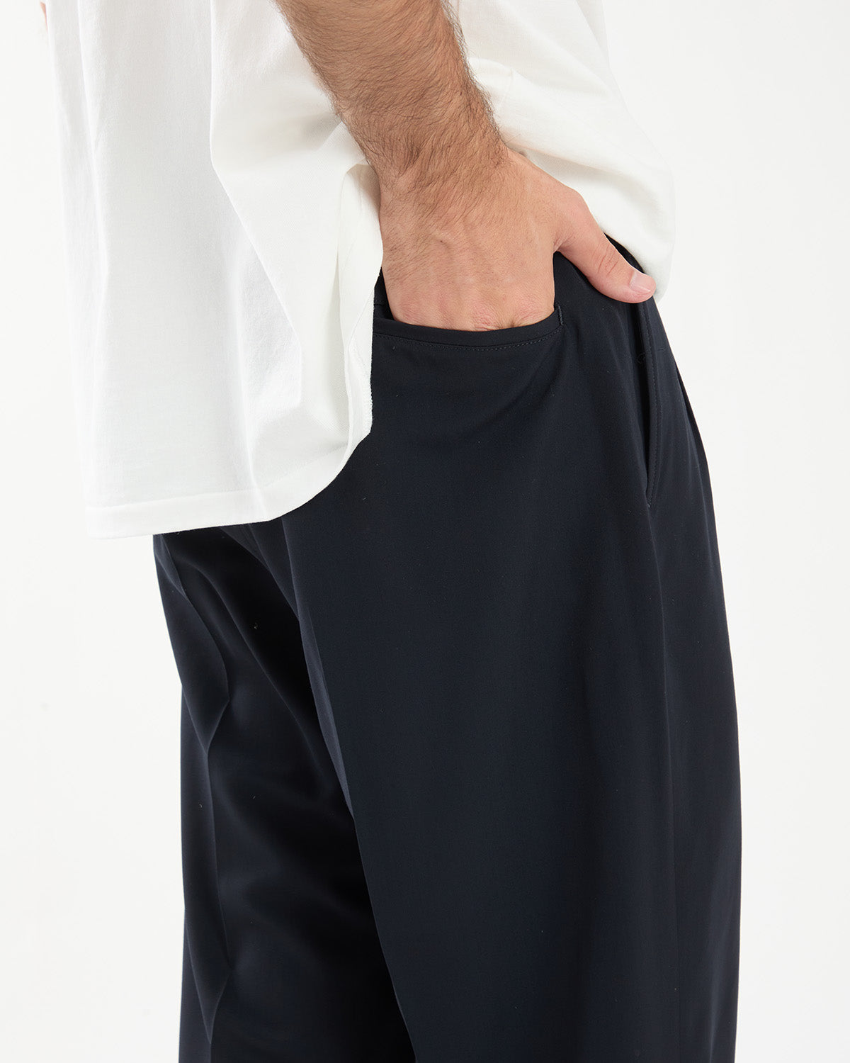 WOOL RAYON WIDE TROUSERS