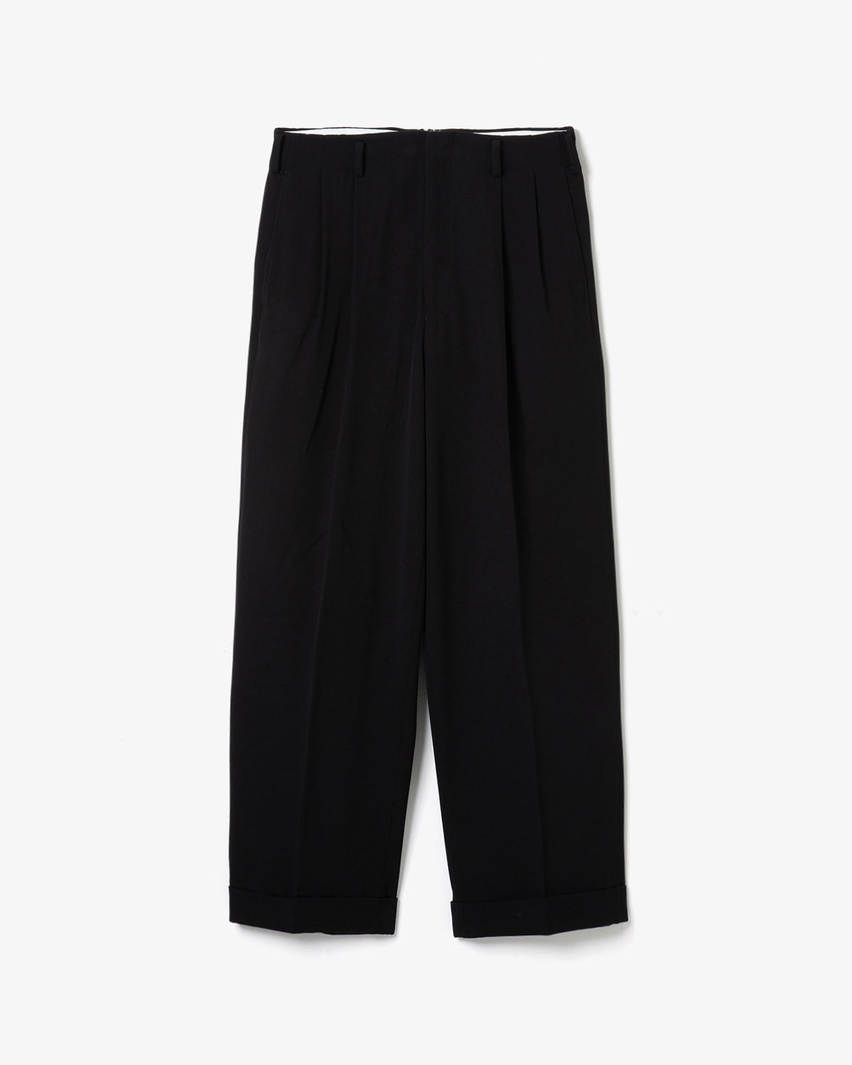 WOOL WIDE TAPERED TROUSERS