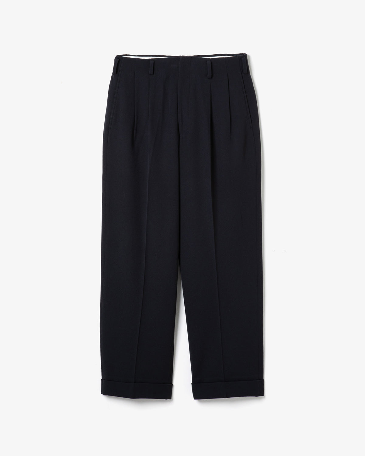 WOOL WIDE TAPERED TROUSERS
