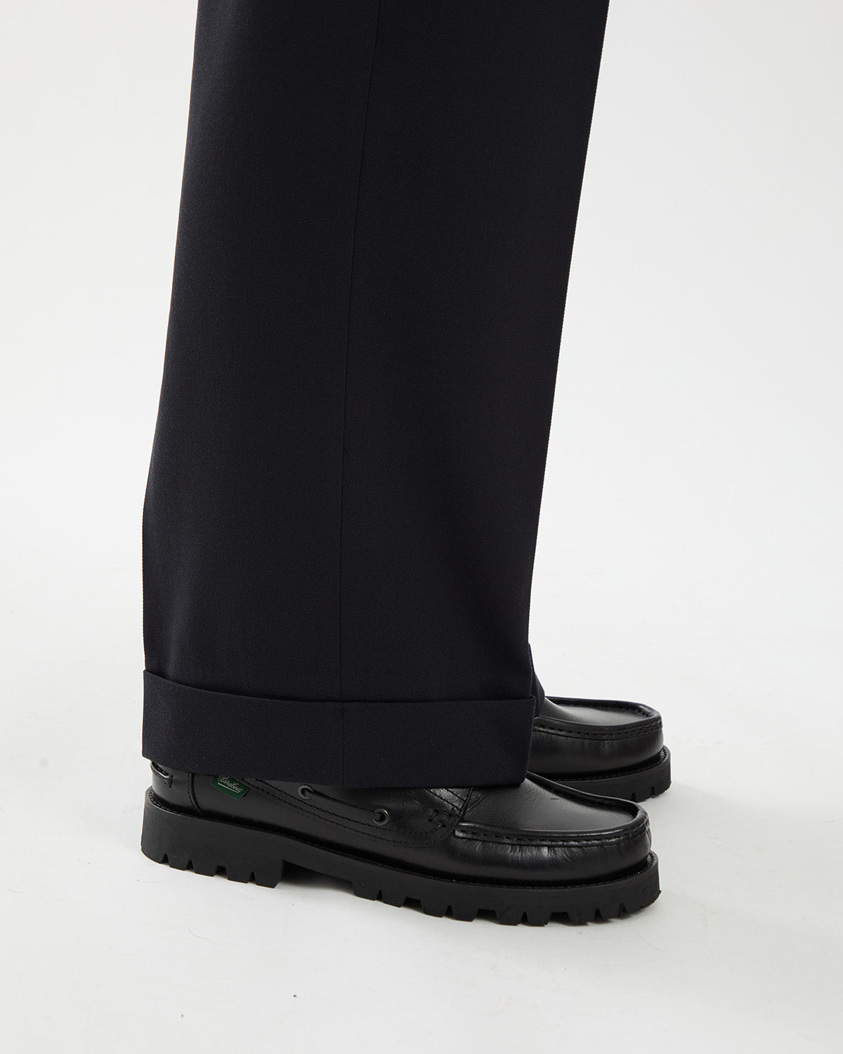 WOOL WIDE TAPERED TROUSERS