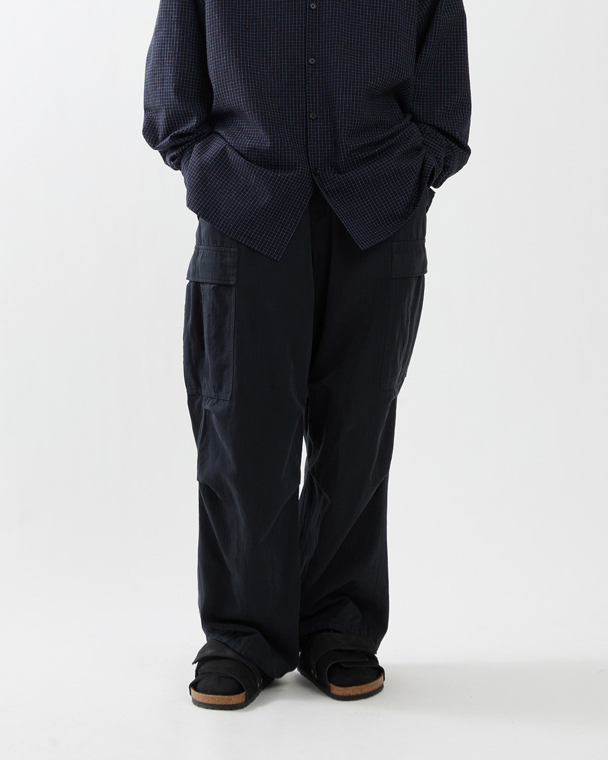 WASHED COTTON SILK LINEN HBT M-51 OVER PANTS