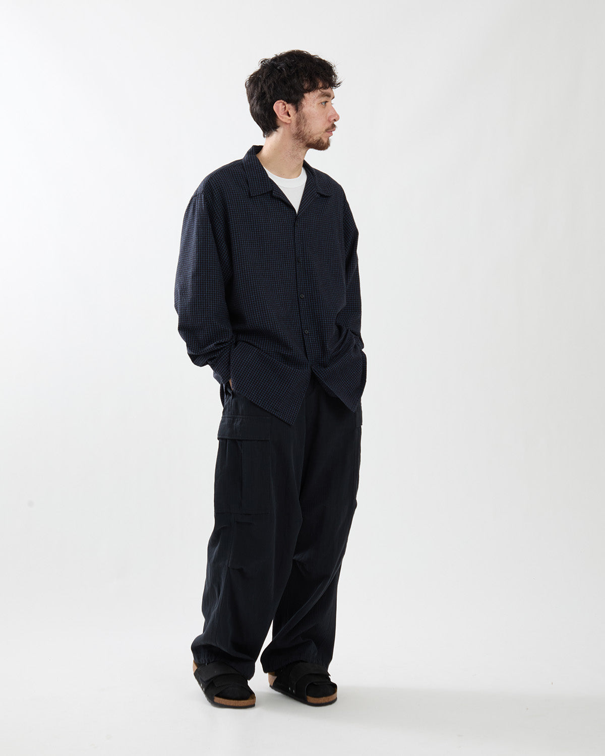 WASHED COTTON SILK LINEN HBT M-51 OVER PANTS