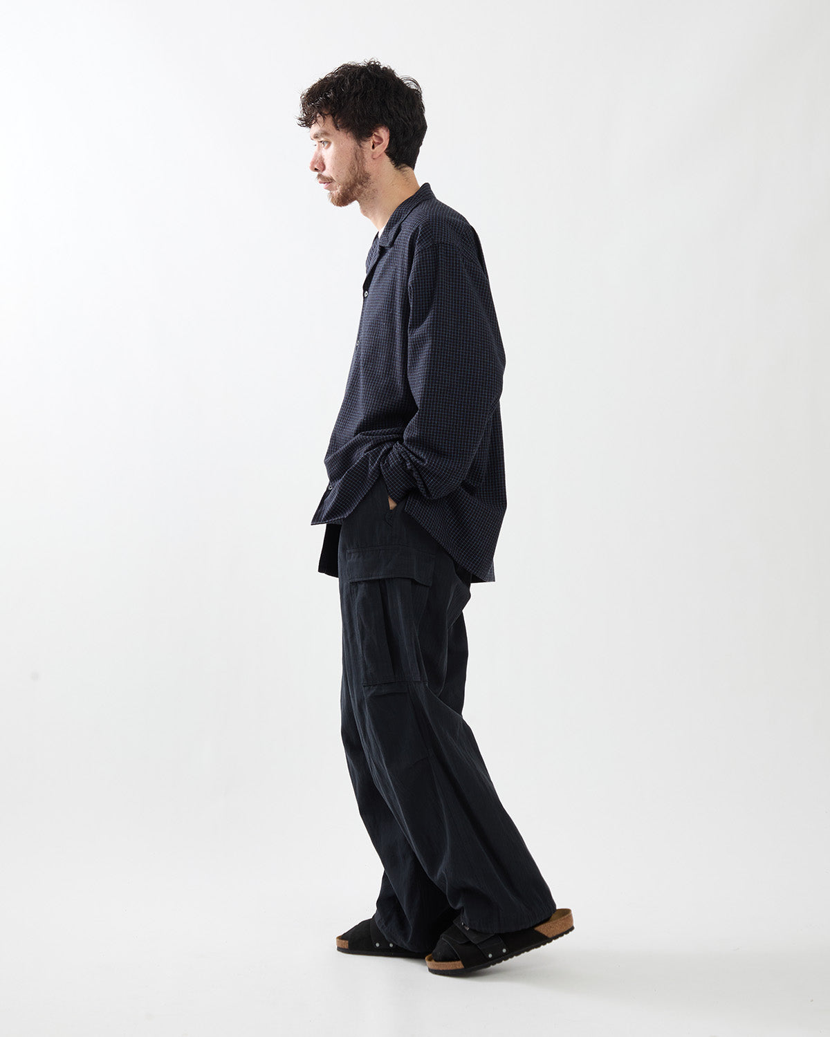 WASHED COTTON SILK LINEN HBT M-51 OVER PANTS