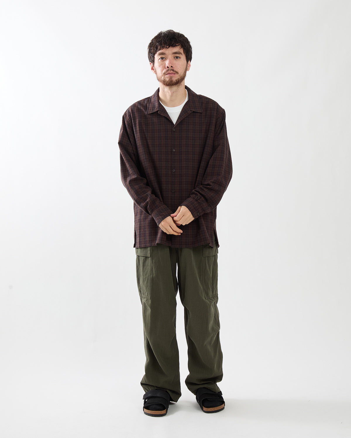 WASHED COTTON SILK LINEN HBT M-51 OVER PANTS