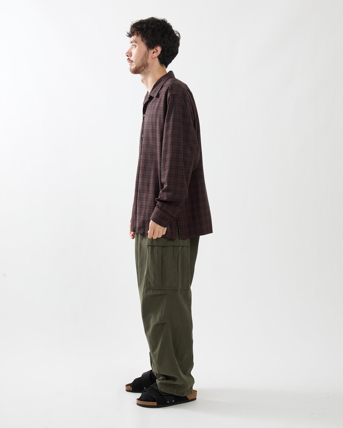 WASHED COTTON SILK LINEN HBT M-51 OVER PANTS